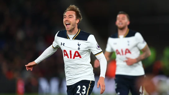 Eriksen celebrando el único tanto del encuentro Eriksen celebrando el único tanto del encuentro