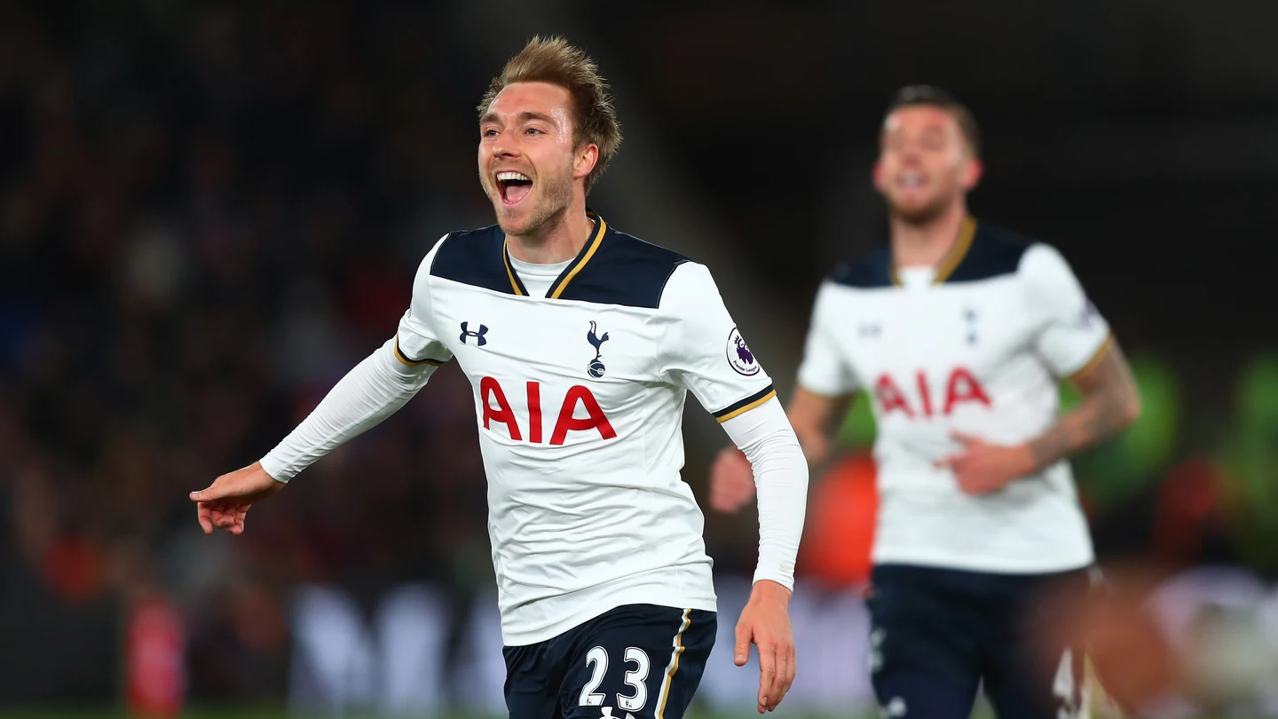 Eriksen celebrando el único tanto del encuentro Eriksen celebrando el único tanto del encuentro