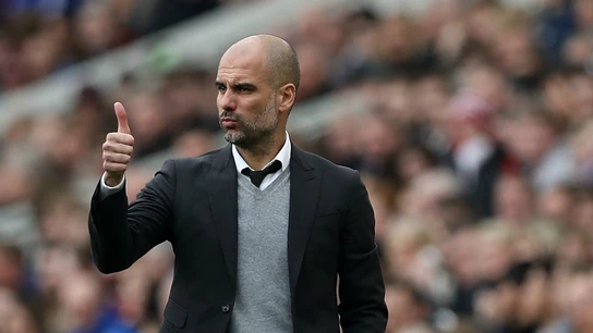 Guardiola, en un partido con el Manchester City Guardiola, en un partido con el Manchester City