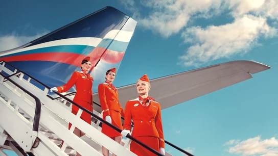 Imagen promocional de la aerolínea Aeroflot Imagen promocional de la aerolínea Aeroflot
