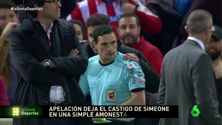 Frame 17.138351 de: Apelación deja el castigo de Simeone en una simple amonestación