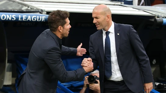 El saludo entre Zidane y Simeone El saludo entre Zidane y Simeone