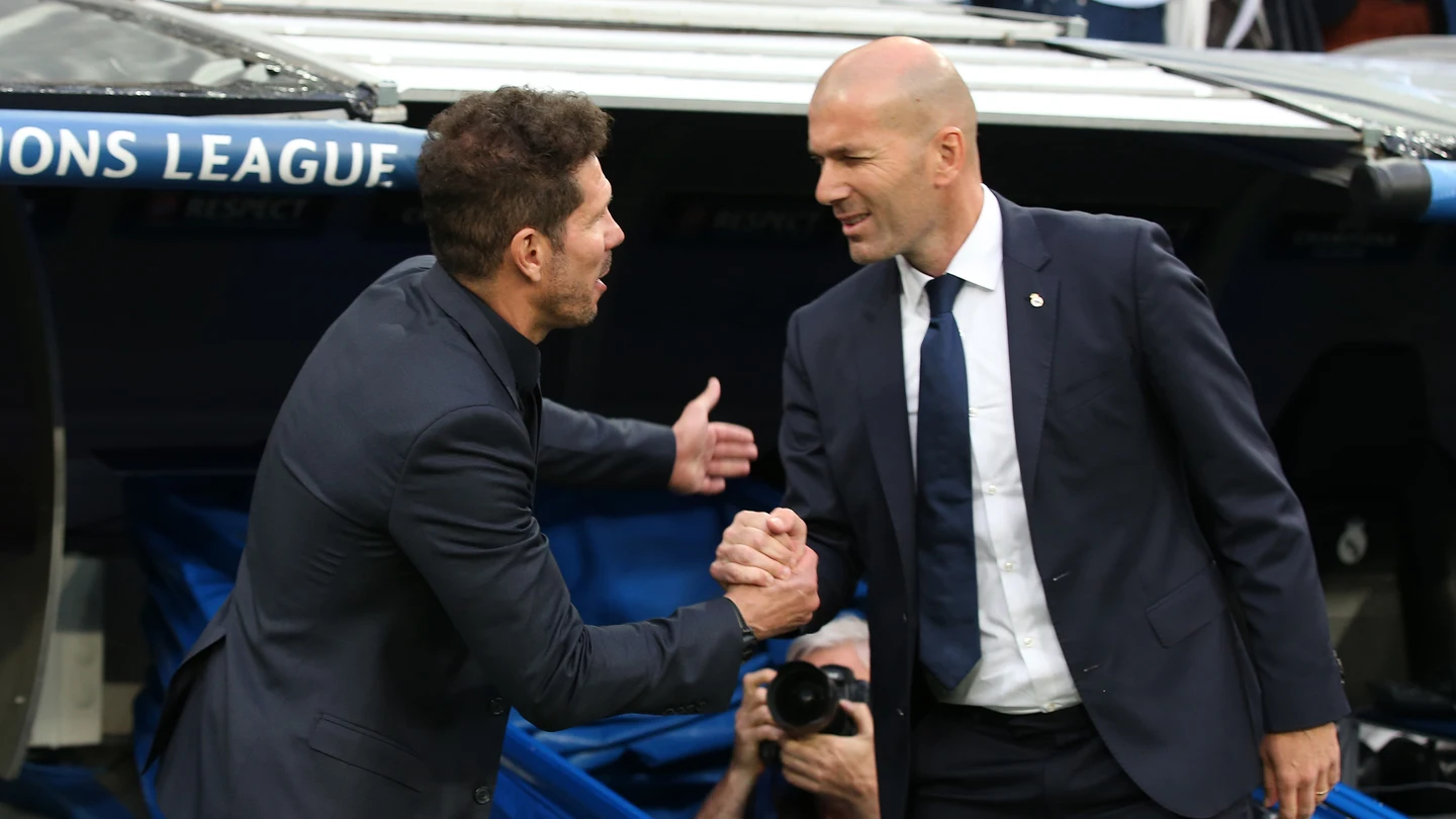 El saludo entre Zidane y Simeone El saludo entre Zidane y Simeone