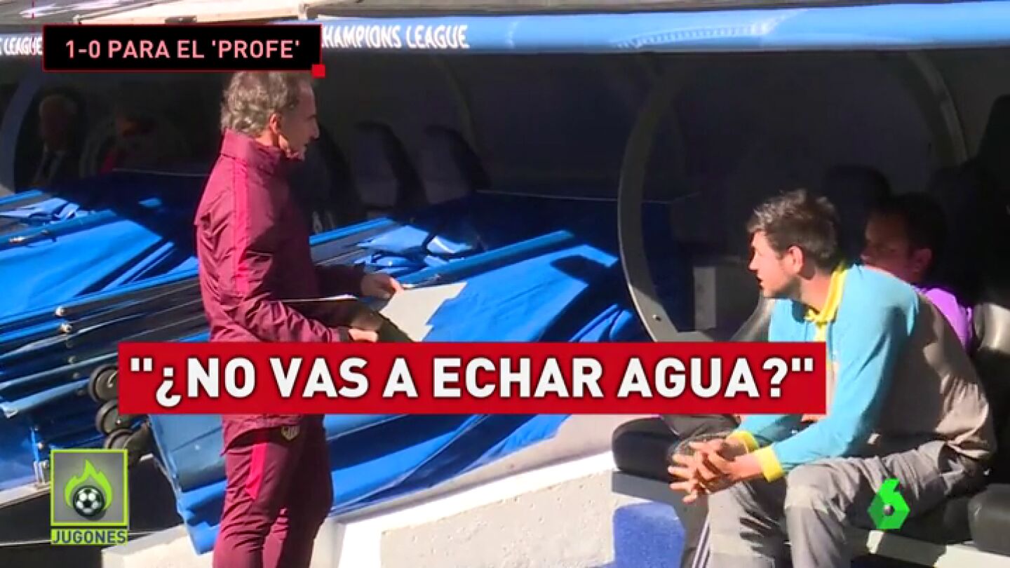 Frame 14.646666 de: Guerra por el c&eacute;sped del Bernab&eacute;u: el profe Ortega se empe&ntilde;&oacute; en regarlo