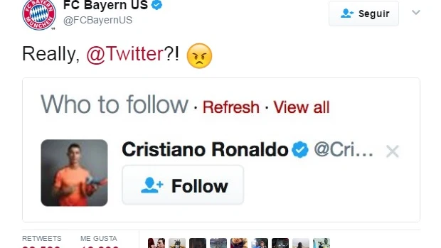 Twitter sugiere al Bayern seguir a Cristiano Ronaldo