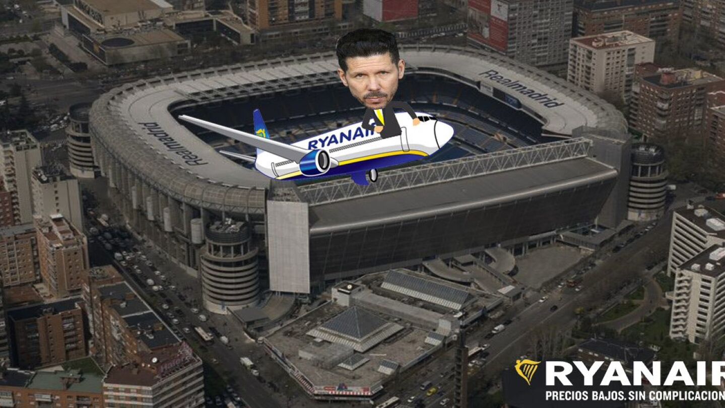 Diego Simeone, en una campa&ntilde;a de Ryanair