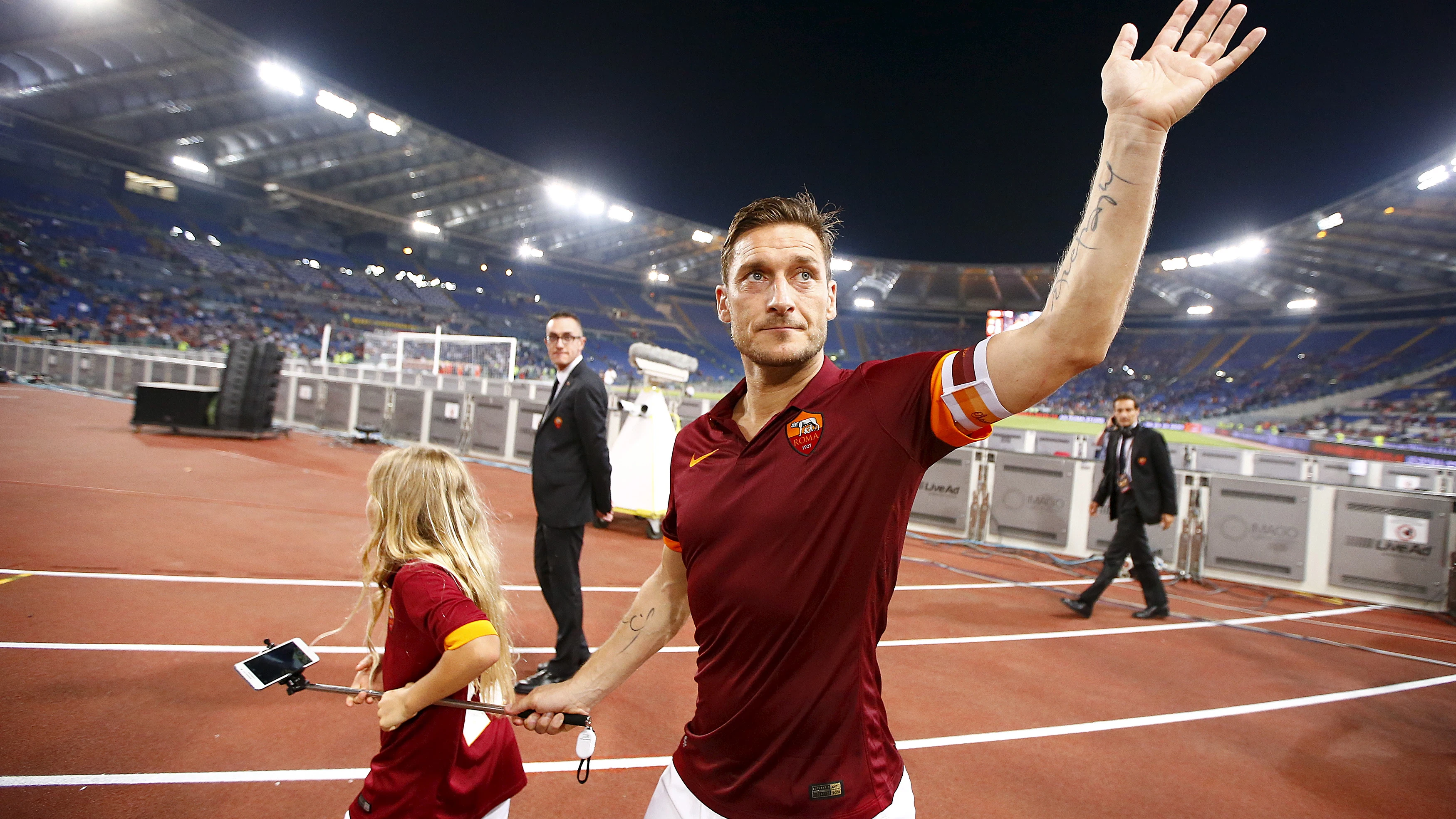 Francesco Totti, tras un partido con la Roma