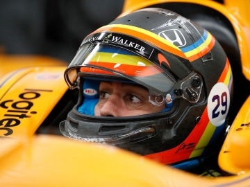 Fernando Alonso, en su monoplaza de la Indy 500 Fernando Alonso, en su monoplaza de la Indy 500