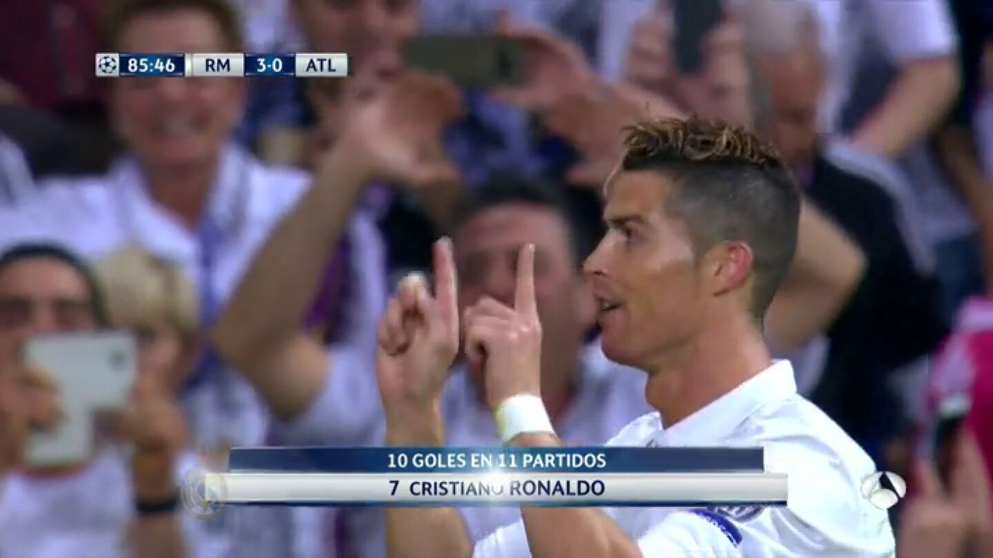 Frame 17.914736 de: '&iexcl;Silbidos no, aplausos': El gesto de Cristiano Ronaldo a la grada tras marcar el 3-0 contra el Atl&eacute;tico