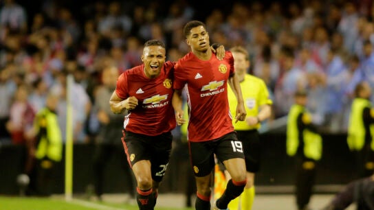 Marcus Rashford celebra su gol contra el Celta de Vigo