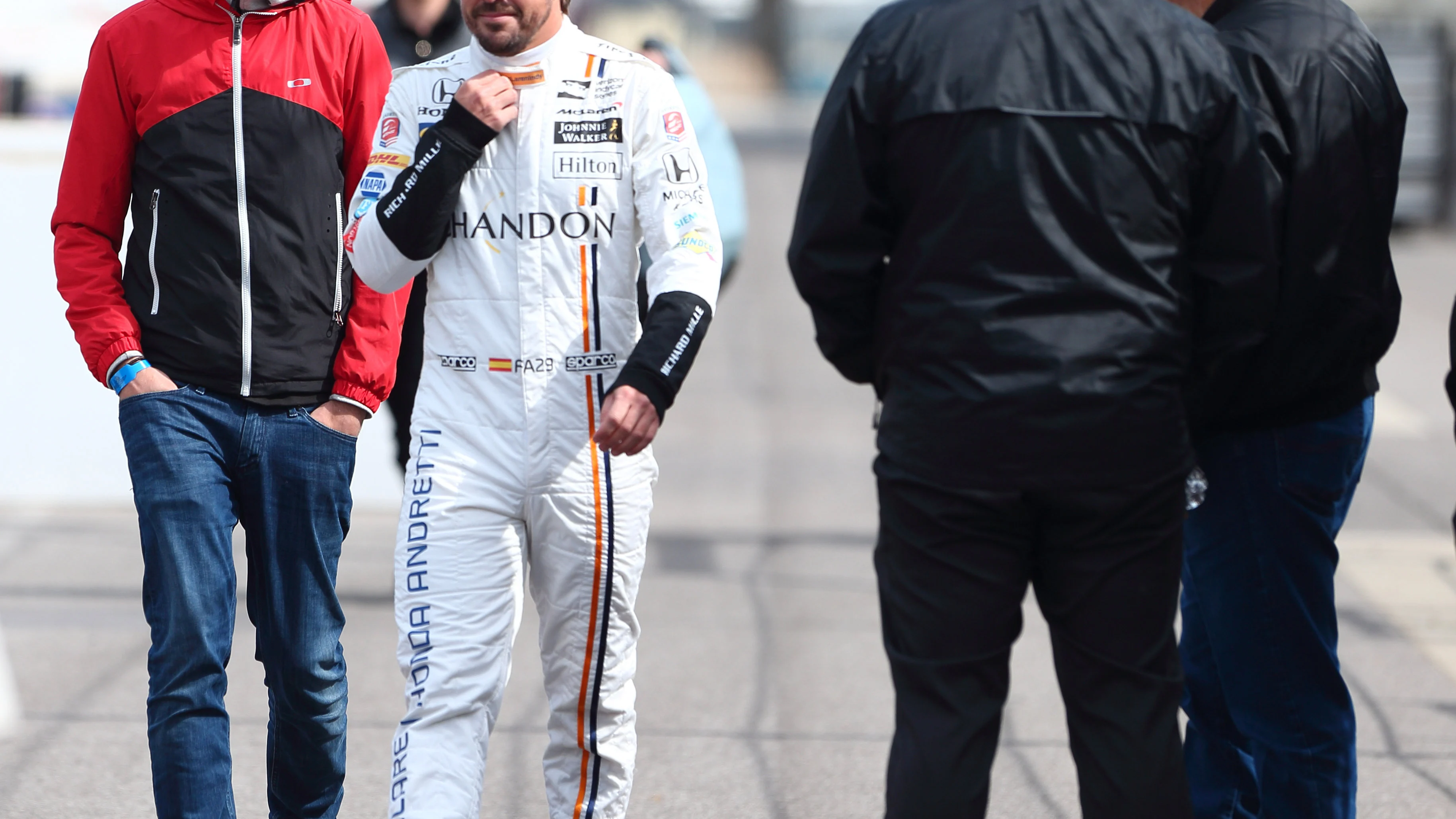 Fernando Alonso, en el trazado de Indianápolis