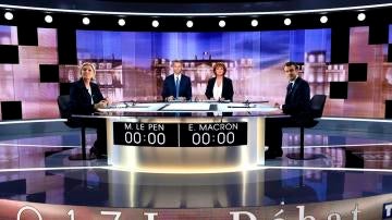 Debate entre Le Pen y Macron