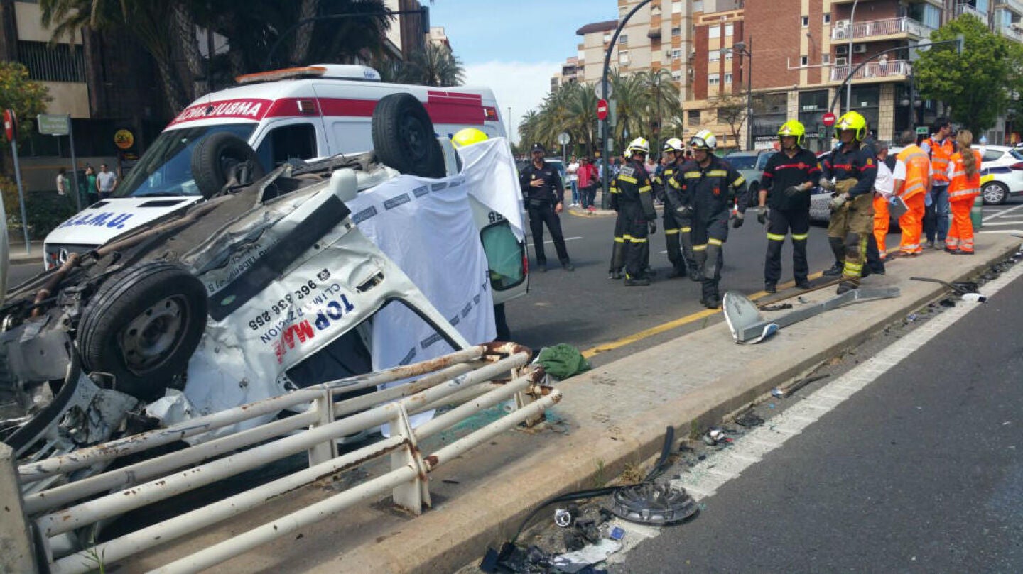 El veh&iacute;culo tras el siniestro