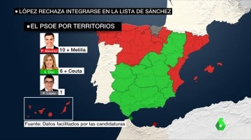 El PSOE, por territorios