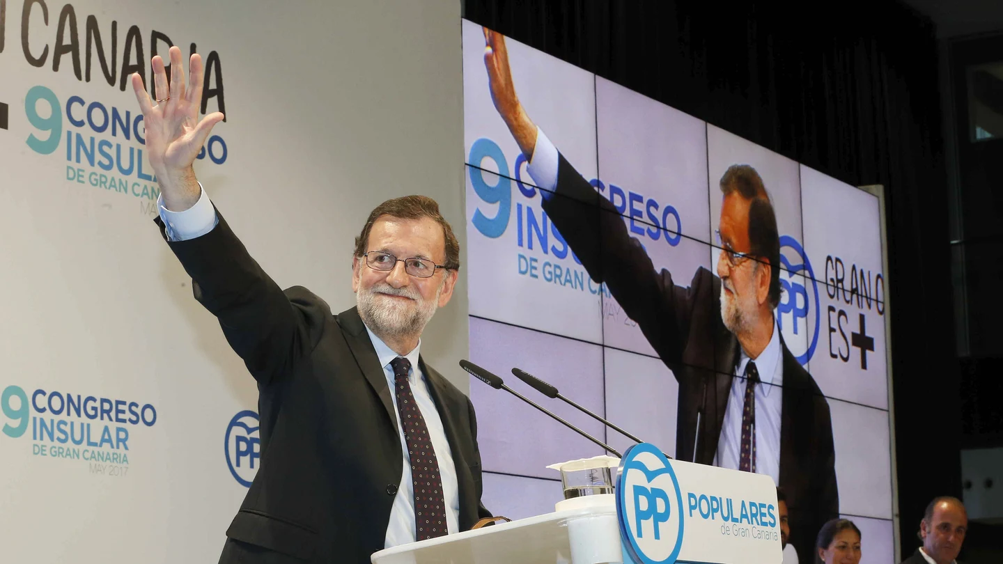 El presidente del gobierno, Mariano Rajoy, durante su intervención en la clausura del congreso insular del PP de Gran Canaria El presidente del gobierno, Mariano Rajoy, durante su intervención en la clausura del congreso insular del PP de Gran Canaria