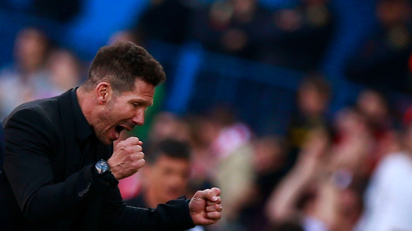 Simeone celebra la victoria ante el Eibar