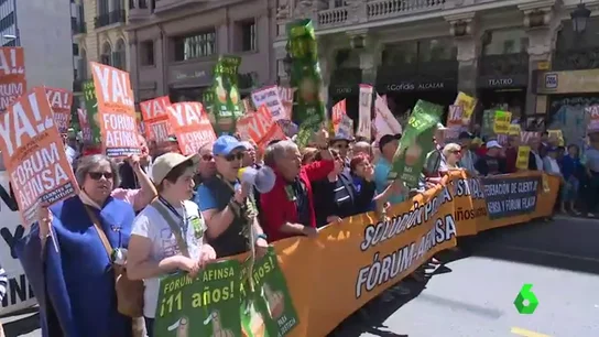 Durante la manifestación de Fórum Filatélico y Afinsa Durante la manifestación de Fórum Filatélico y Afinsa