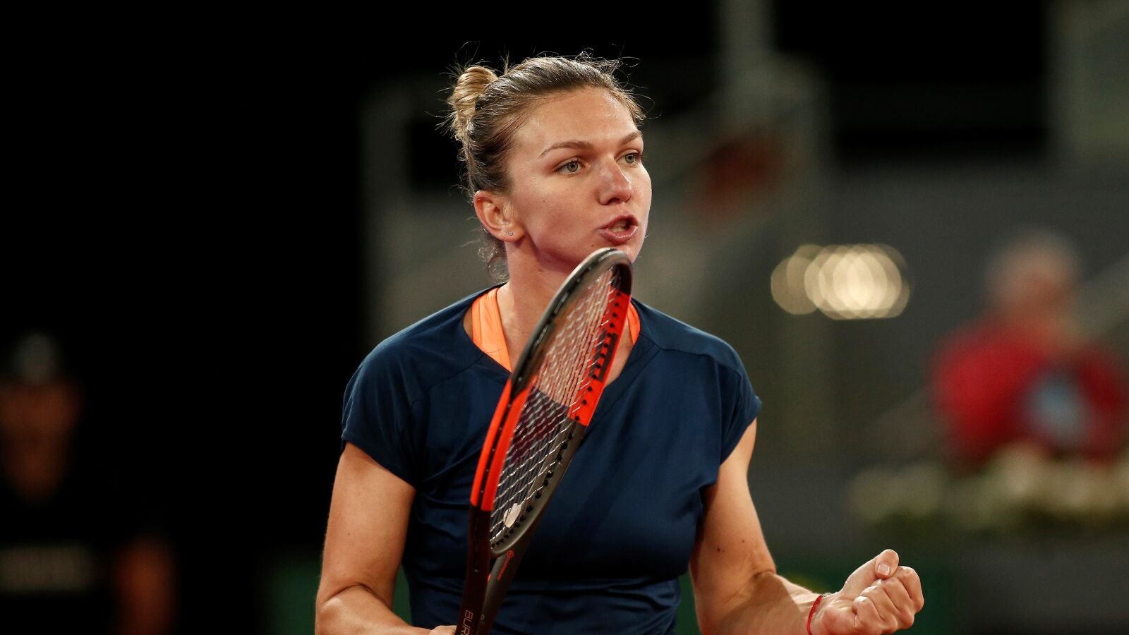Simona Halep celebra su victoria