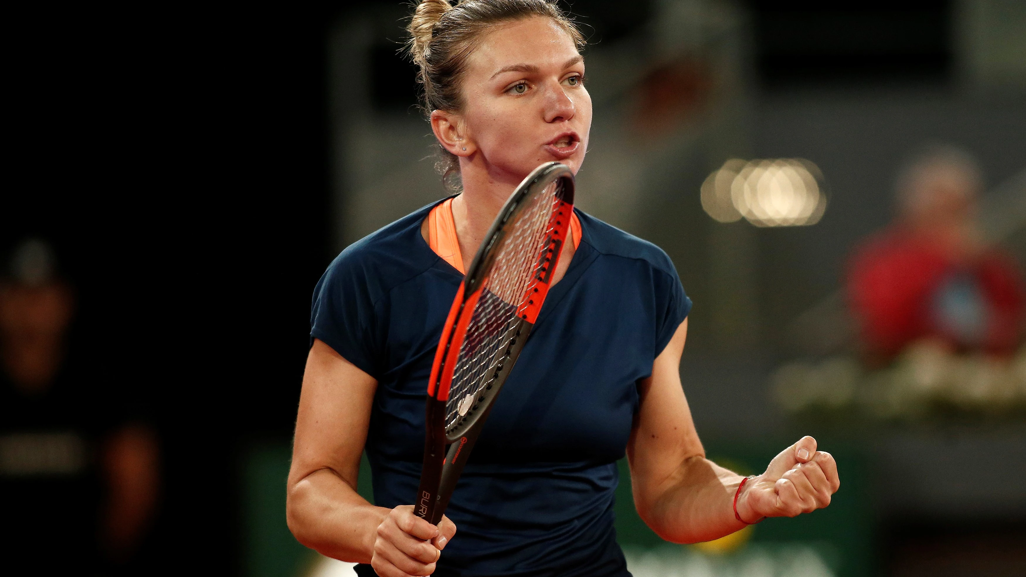 Simona Halep celebra su victoria