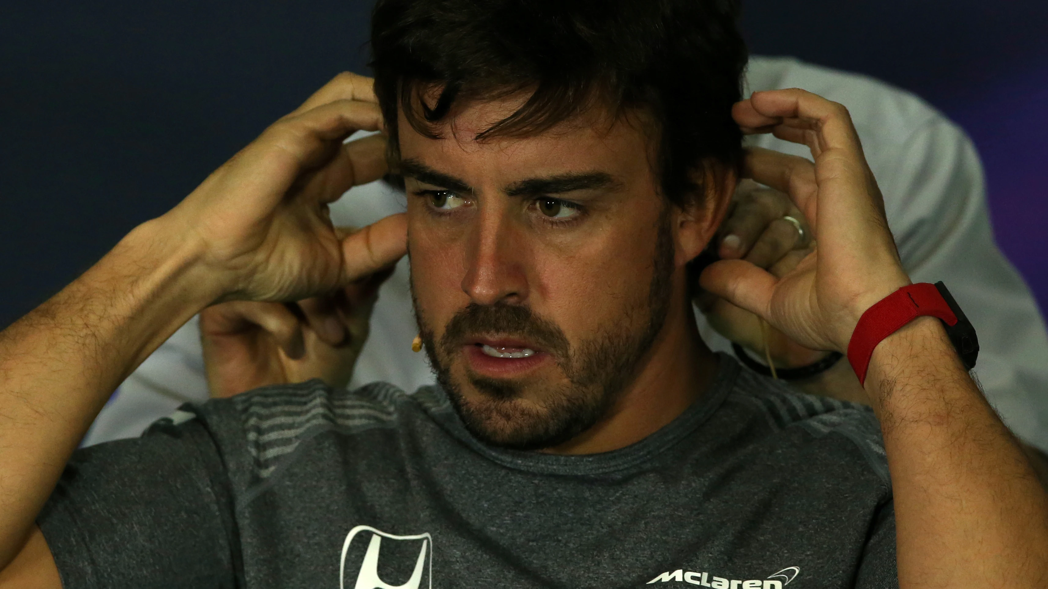 Fernando Alonso, durante una rueda de prensa Fernando Alonso, durante una rueda de prensa
