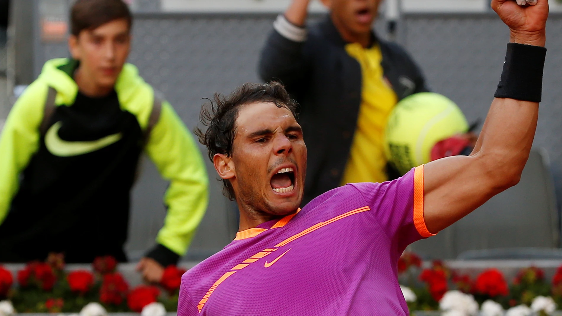 Rafa Nadal celebra su triunfo en el Mutua Madrid Open