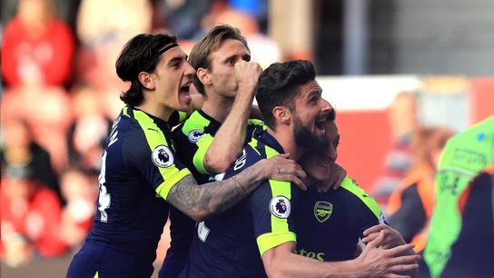 El Arsenal celebra un gol El Arsenal celebra un gol