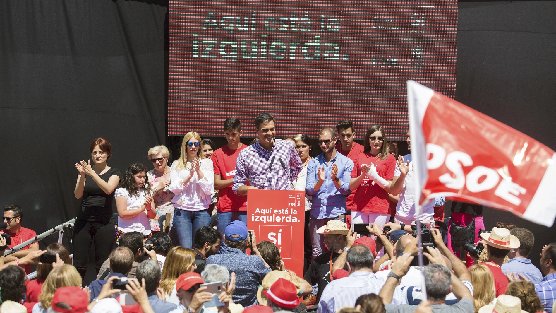 El exsecretario general del PSOE y candidato a las primarias de este partido, Pedro Sánchez