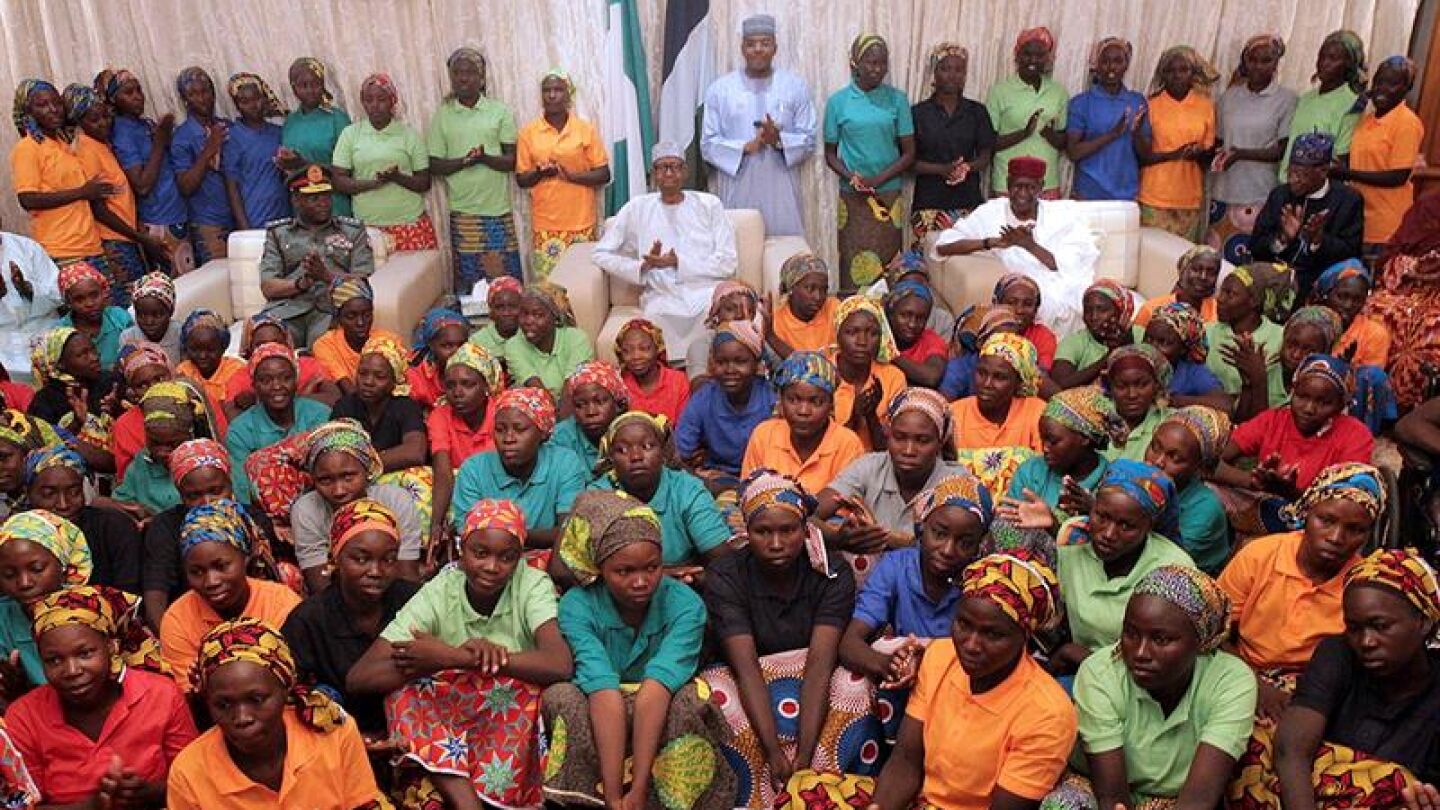 Algunas de las ni&ntilde;as de Boko Haram liberadas