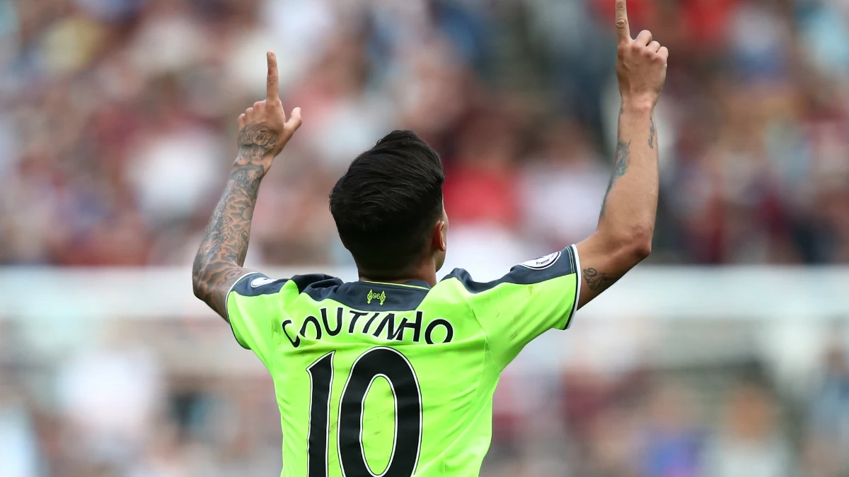Coutinho celebra un gol Coutinho celebra un gol
