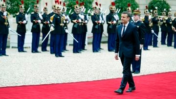Emannuel Macron llegando al acto de investidura