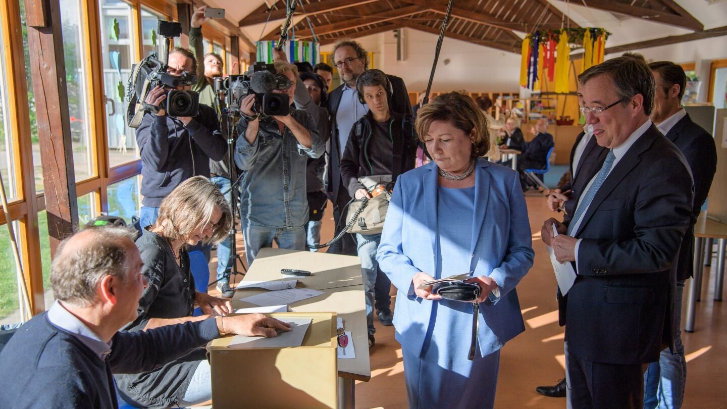 Armin Laschet, l&iacute;der del Partido Dem&oacute;crata Cristiano antes de votar