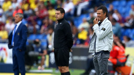 Luis Enrique, en la banda del estadio de Gran Canaria