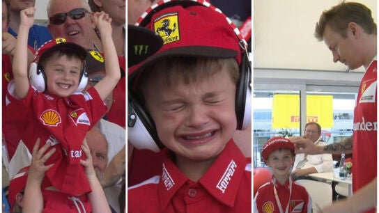En ni&ntilde;o fan de Ferrari, protagonista del GP de Espa&ntilde;a
