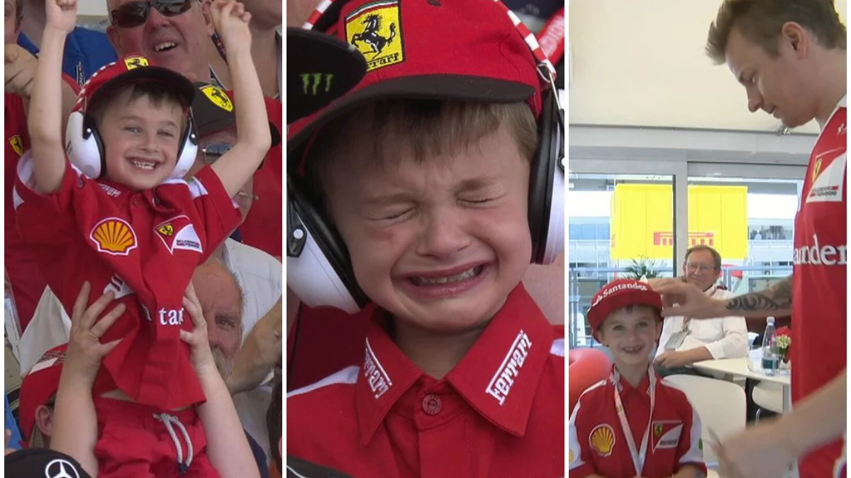 En niño fan de Ferrari, protagonista del GP de España En niño fan de Ferrari, protagonista del GP de España