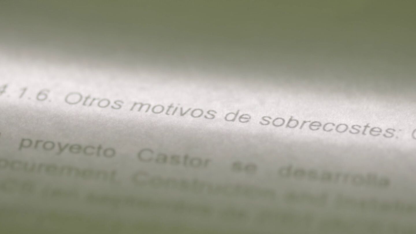 Documento confidencial sobre Castor al que Salvados ha tenido acceso