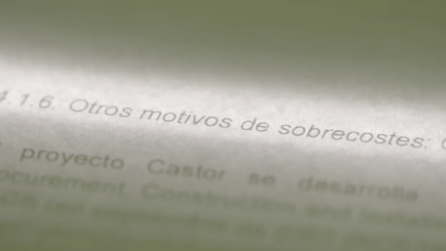 Documento confidencial sobre Castor al que Salvados ha tenido acceso Documento confidencial sobre Castor al que Salvados ha tenido acceso