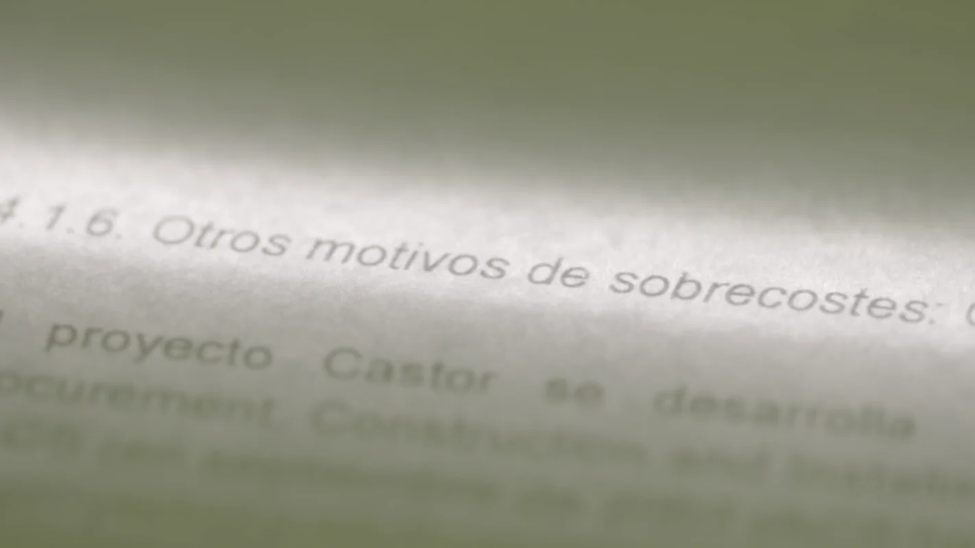 Documento confidencial sobre Castor al que Salvados ha tenido acceso