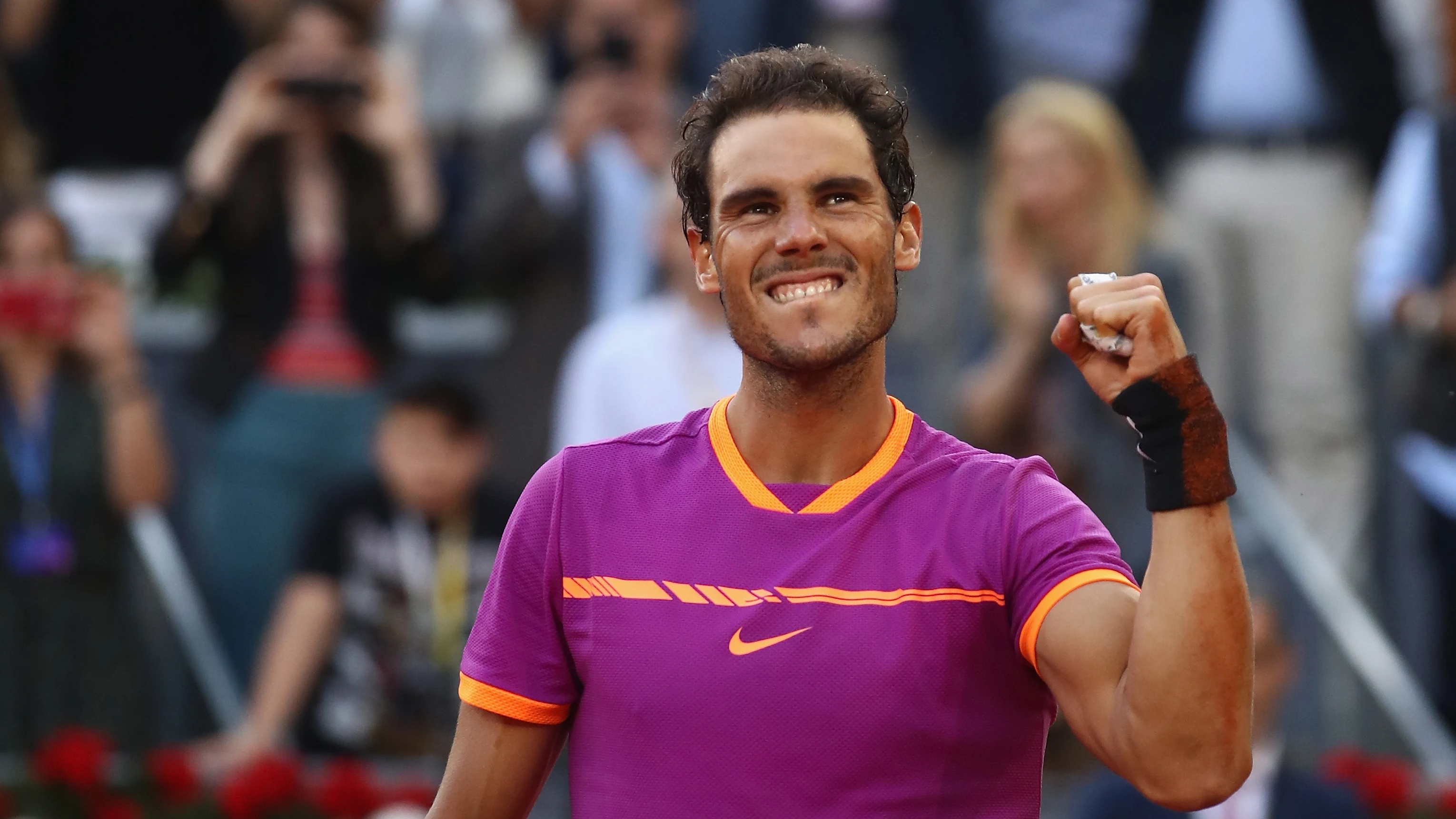 Nadal celebra su triunfo en el Mutua Madrid Open