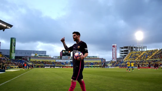 Leo Messi, en el Estadio de Gran Canaria Leo Messi, en el Estadio de Gran Canaria