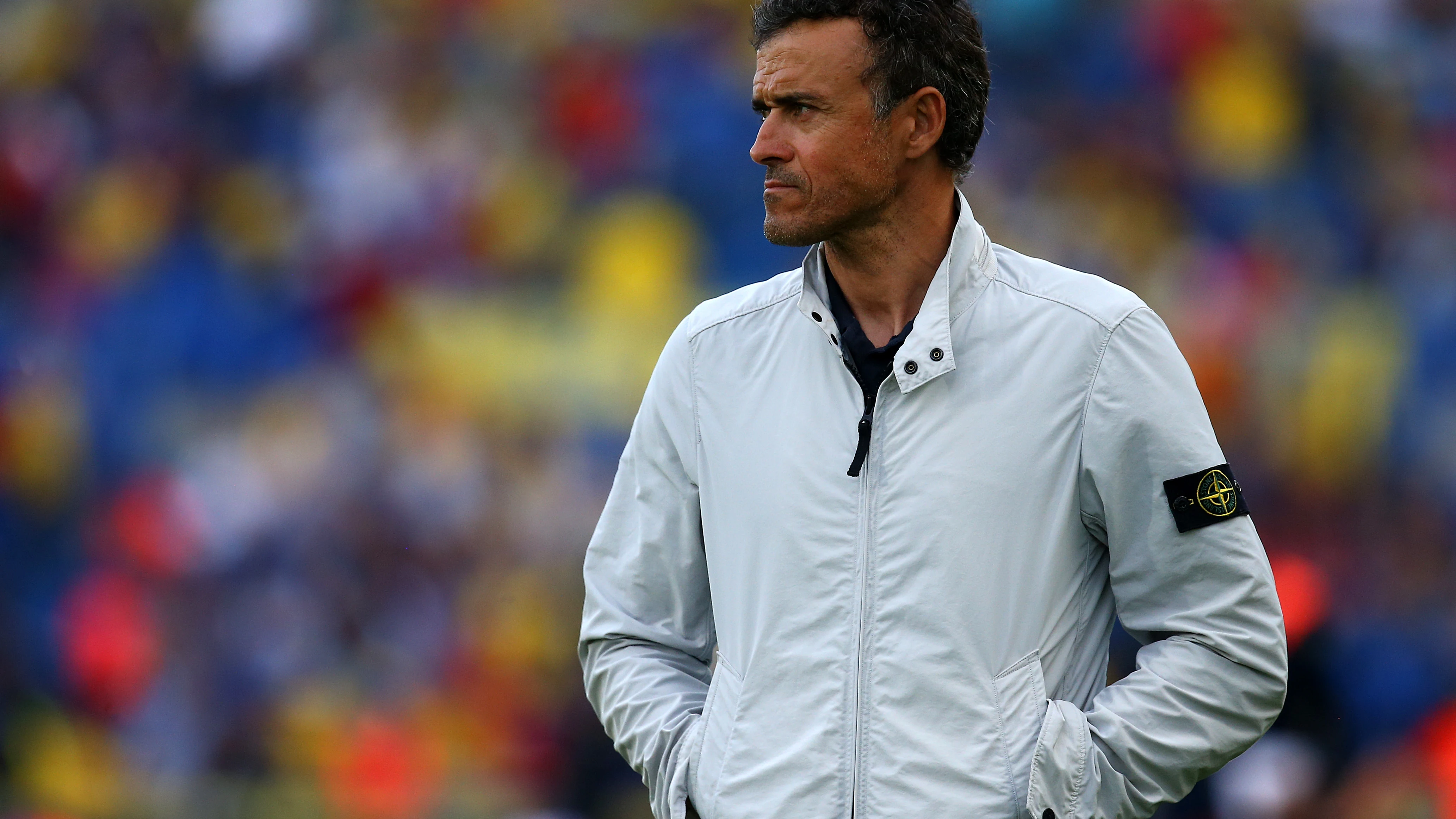 Luis Enrique, en el Estadio de Gran Canaria Luis Enrique, en el Estadio de Gran Canaria