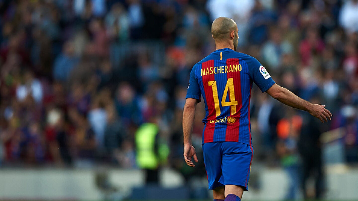 Mascherano, en un partido con el FC Barcelona