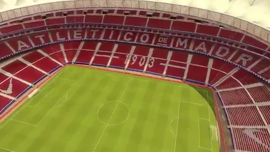 Aspecto de la grada del Wanda Metropolitano en una recreación virtual Aspecto de la grada del Wanda Metropolitano en una recreación virtual