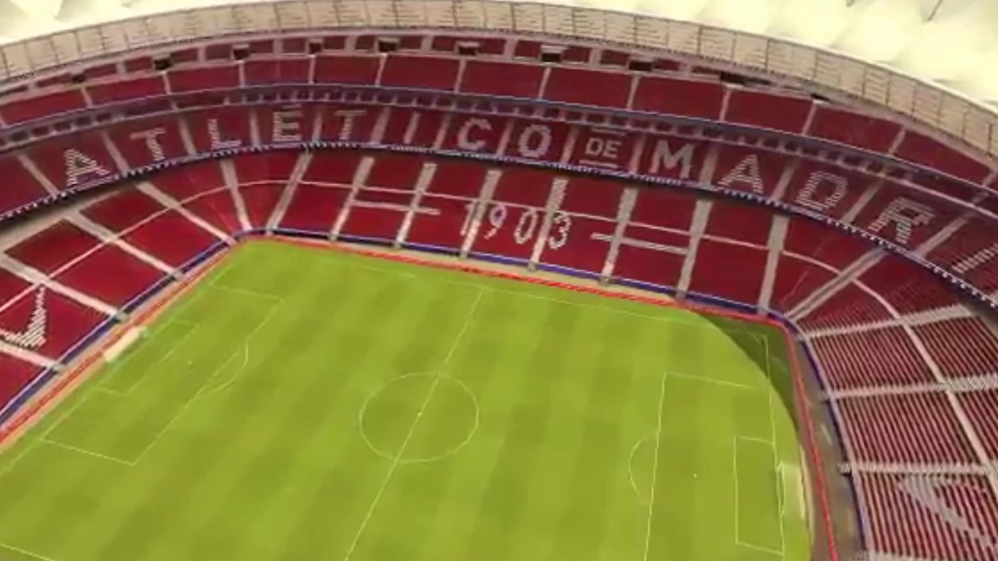 Aspecto de la grada del Wanda Metropolitano en una recreación virtual Aspecto de la grada del Wanda Metropolitano en una recreación virtual