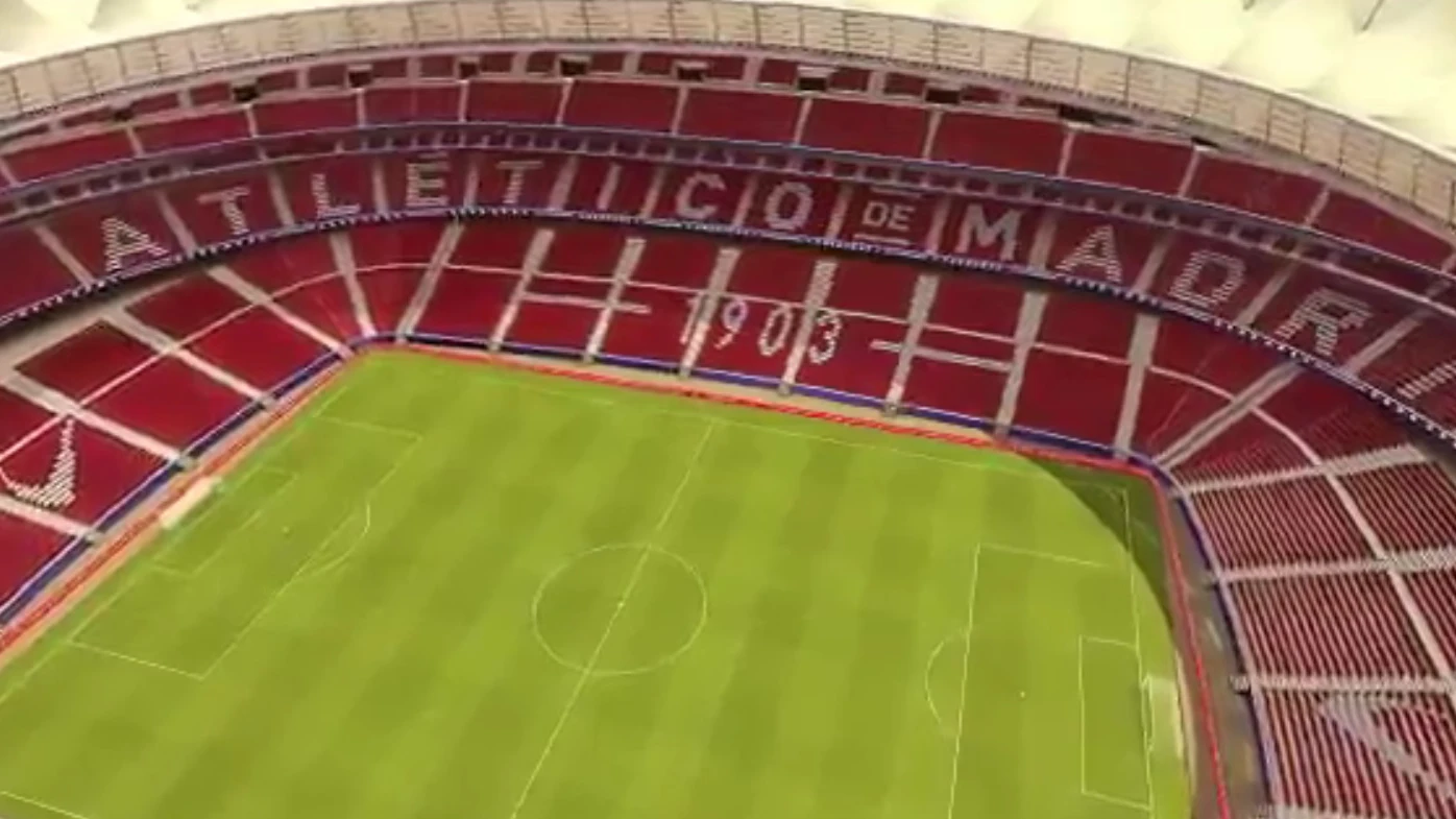 Aspecto de la grada del Wanda Metropolitano en una recreación virtual Aspecto de la grada del Wanda Metropolitano en una recreación virtual