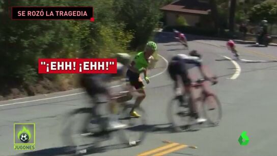 Frame 40.417505 de: Se roz&oacute; la tragedia: La odisea de un ciclista grogui por intentar volver a carrera tras una brutal ca&iacute;da