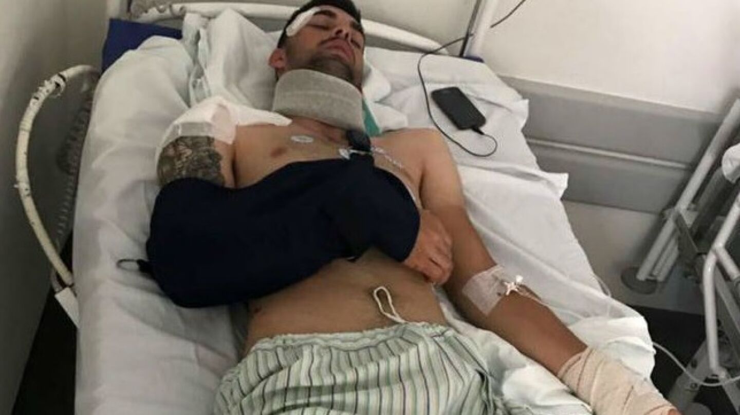 Jes&uacute;s Alberto Ruiz, el ciclista atropellado, en el hospital