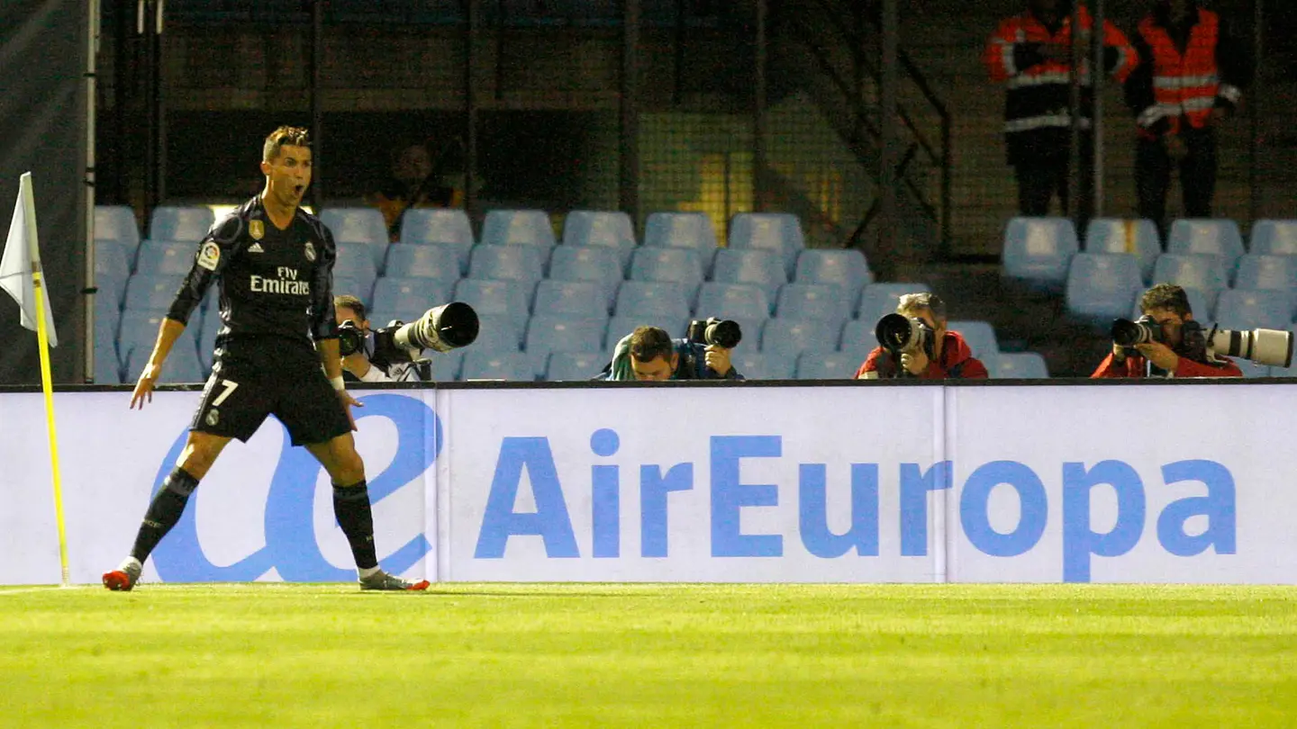 Cristiano Ronaldo en el partido contra el Celta Cristiano Ronaldo en el partido contra el Celta