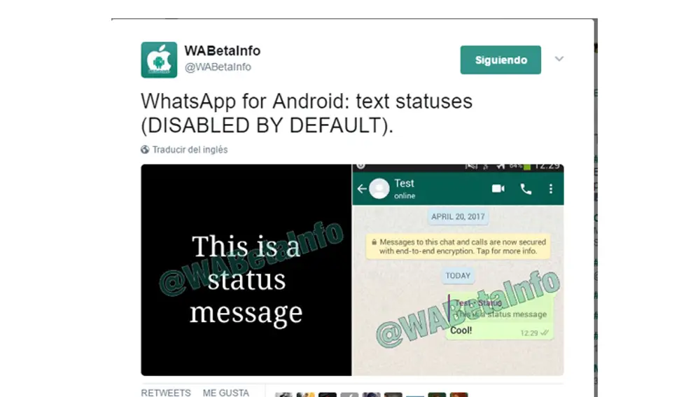 Estados de Whatsapp con texto