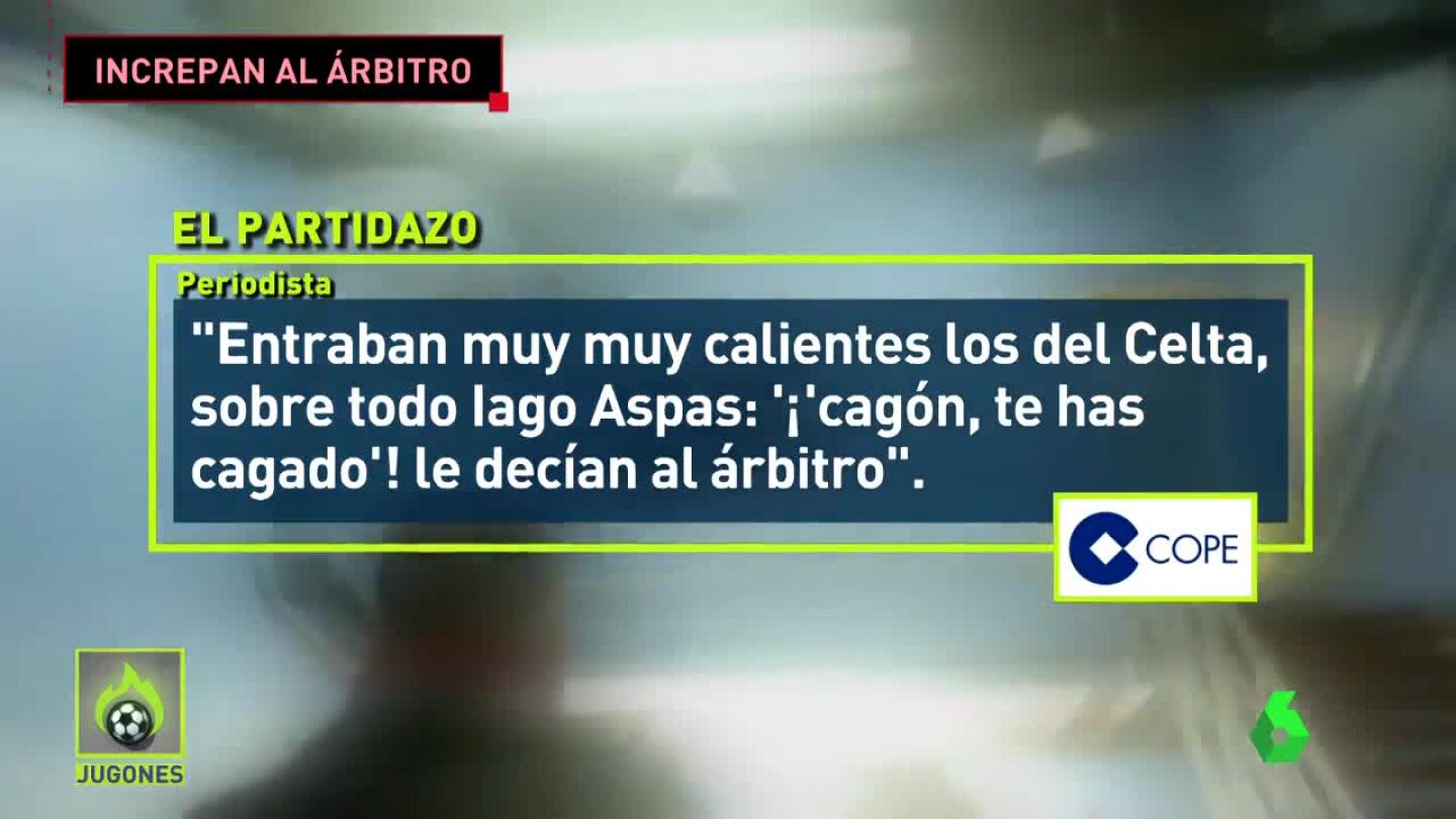 Aspas y 'Tucu' Hern&aacute;ndez increpan a Mart&iacute;nez Munuera