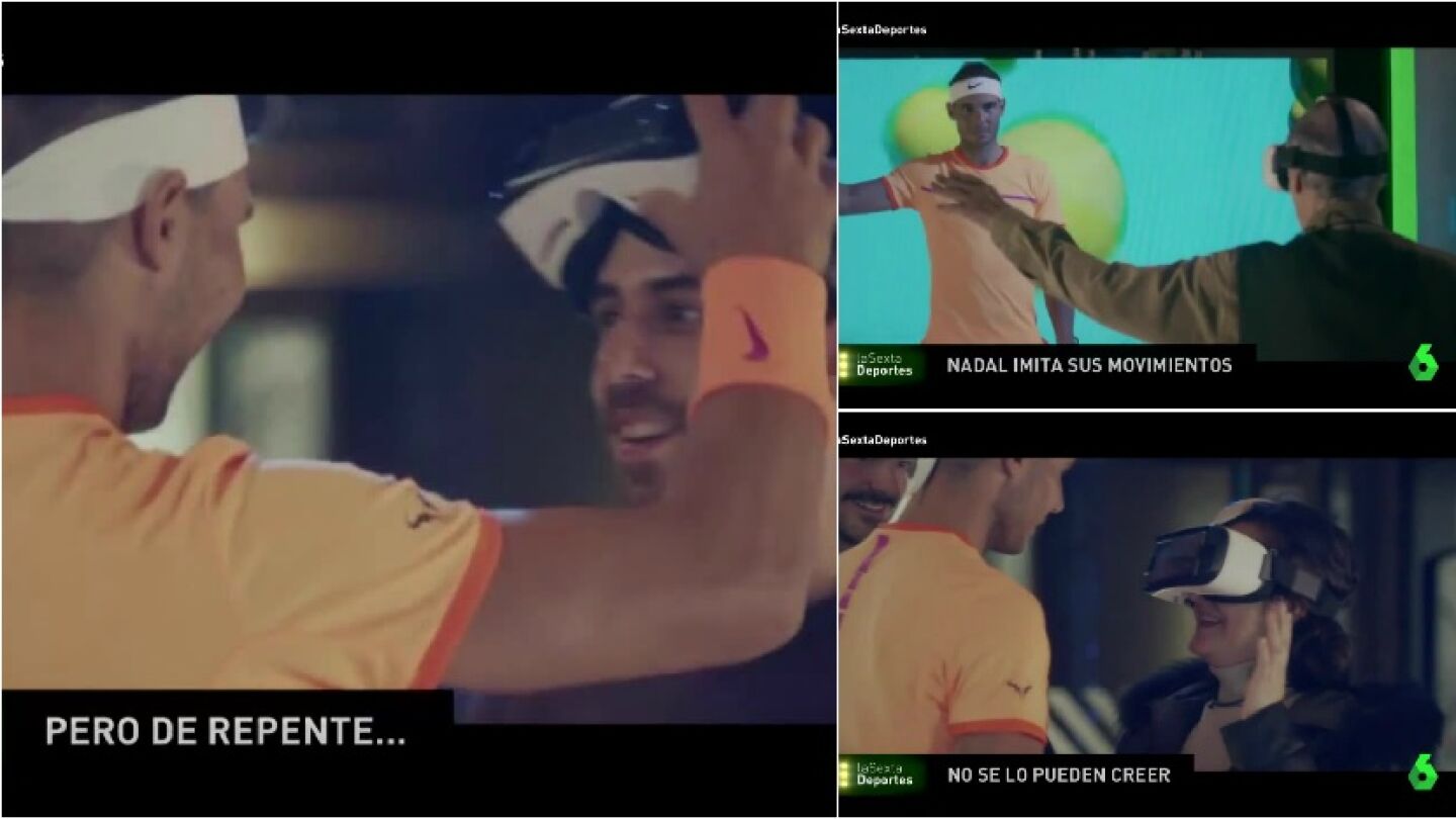Nadal sorprende a unos aficionados